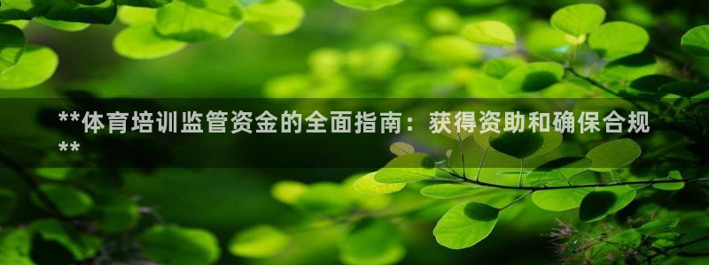 富联娱乐登录地址查询：**体育培训监管资金的全面指南