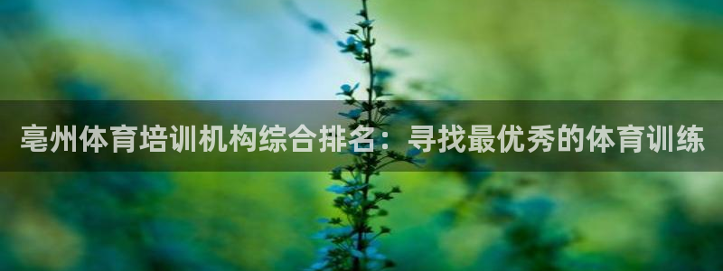 富联平台官网登录：亳州体育培训机构综合排名：寻找最优秀的体育